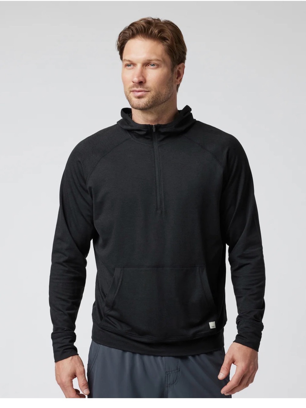 Vuori Men’s Ponto Performance Half-Zip Hoodie Black